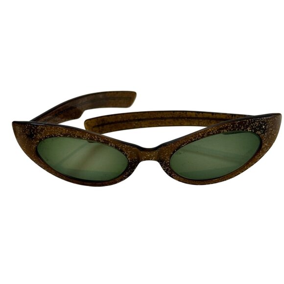 Vintage True Color Cat-Eye Sunglasses Glitter Frame Green Lenses Bakelite? main image 7